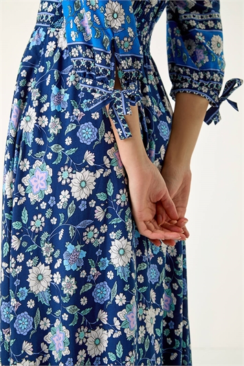 Floral Print Frill Hem Maxi Dress 14554009