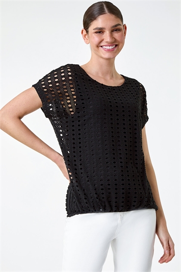 Cut Out Detail Stretch Top 19285308