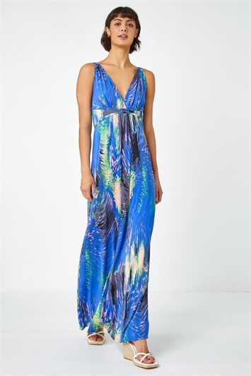 Abstract Print Maxi Stretch Dress 14354880
