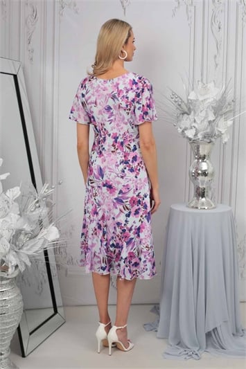 Julianna Floral Print Bias Cut Dress g9168lil