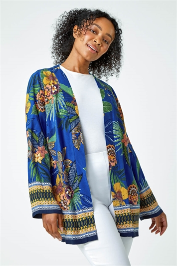 Petite Tropical Print Kimono Jacket 20139909