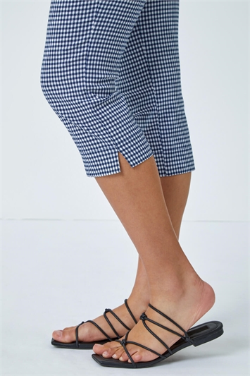 Gingham Cropped Stretch Trouser 18011860