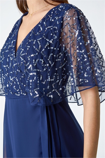 Sequin Embellished Maxi Wrap Dress 14428760