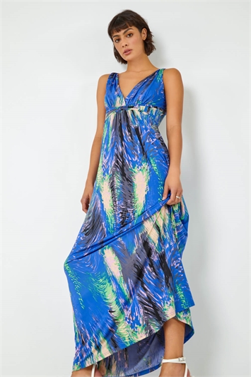 Abstract Print Maxi Stretch Dress 14354880