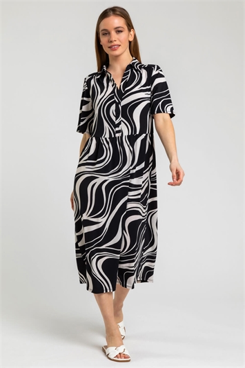 Petite Swirl Print Shirt Dress 14241560