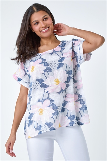 Floral Print Cotton T-Shirt 20162009