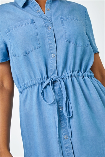 Petite Tie Waist Denim Shirt Dress 14381943