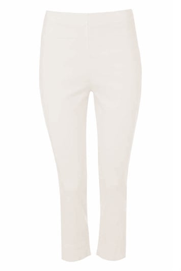 Elastic Waist Stretch Cropped Trousers 18004238