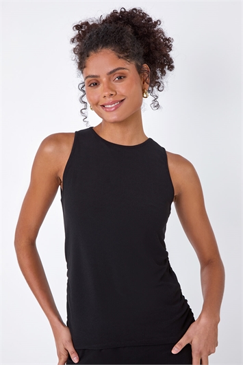 Ruched Detail Stretch Vest Top 19297308