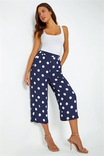 Buy VERO MODA White Printed Culottes Polyester Women Casual Culottes |  Shoppers Stop