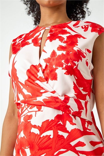 Petite Premium Stretch Floral Twist Dress 14384446