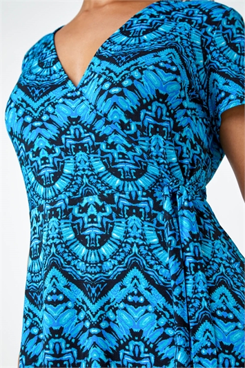 Petite Aztec Tie Detail Wrap Dress 14428109