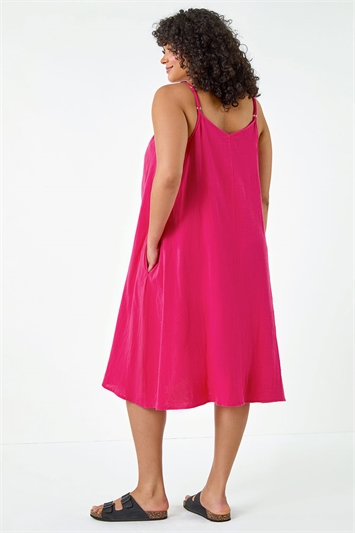 Curve Strappy Cotton Pocket Dress 14494372
