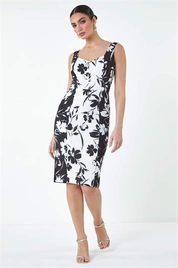 Floral Corset Detail Stretch Dress 14405008