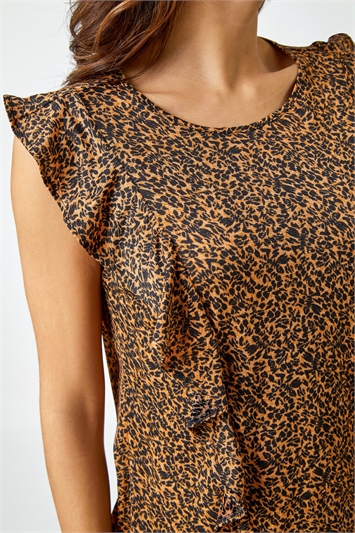 Leopard Print Frill Detail Jersey Top 19190114