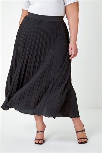 Curve Pleated Midi Skirt 17030908