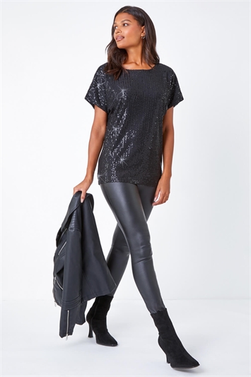 Embellished Sequin Top lc190001
