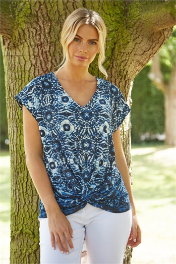 Abstract Print Knot Front Top 19068209