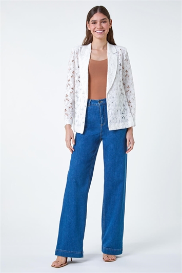 Cotton Blend Floral Lace Jacket 15027438