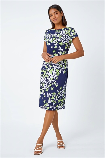 Floral Print Shift Stretch Dress 14484549