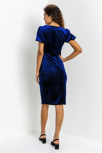 Velvet Bubble Sleeve Midi Dress 14175080