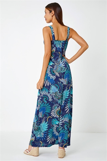 Sleeveless Floral Print Maxi Dress 14362709