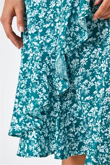 Ditsy Floral Frill Wrap Skirt 17027634