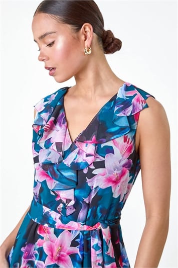 Petite Frill Detail Floral Dress 14568360