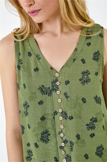 Floral Print Button Detail Vest Top 20160240