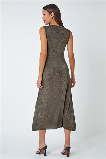 Sleeveless Sparkle Knitted Midi Dress 14396133
