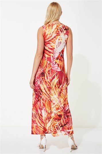 Tropical Print Twist Front Maxi Dress 14045864