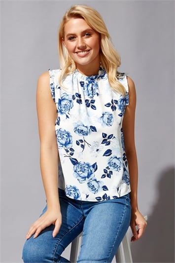 Floral Frill Detail Top 20051909