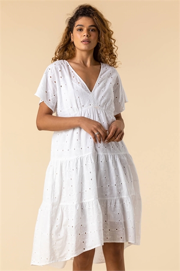 Broderie Tiered Smock Dress 14117138