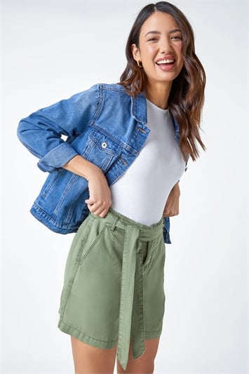 Relaxed Tie Waist Pocket Shorts