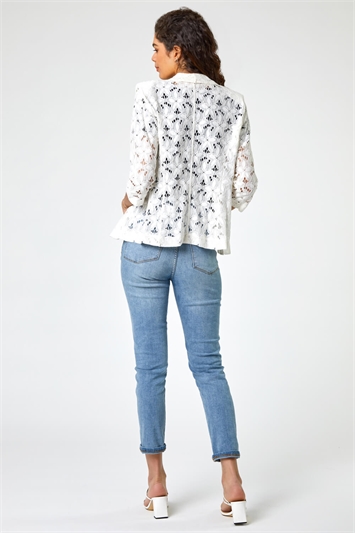 Floral Lace 3/4 Sleeve Jacket 15012738