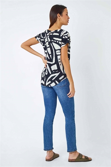 Contrast Abstract Print Top 20153608