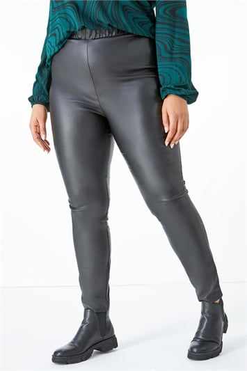 Curve Faux Leather Stretch Trousers 18039908