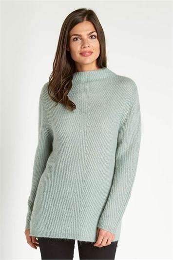Rib Knitted High Neck Jumper 30013pag