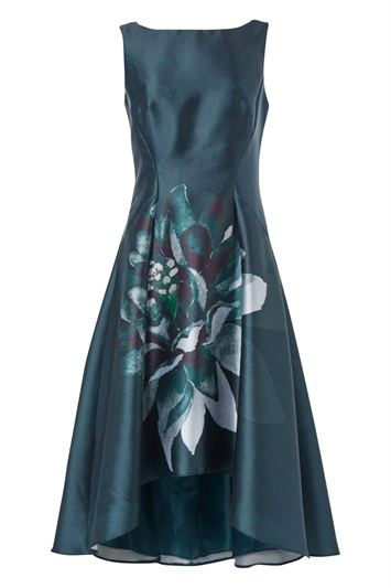Floral Print Dipped Hem Midi Dress 14048430