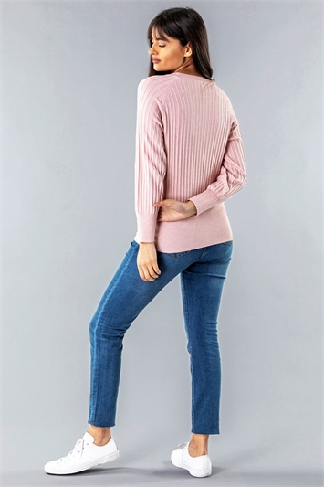 Button Detail Ribbed Jumper 16033246