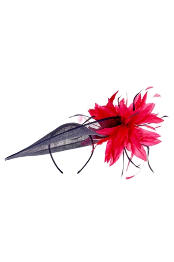 Large Contrast Feather Disc Fascinator 21003632