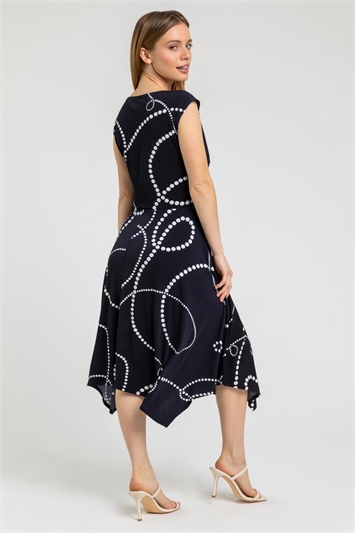 Petite Spot Print Tie Waist Asymmetric Dress 14231660