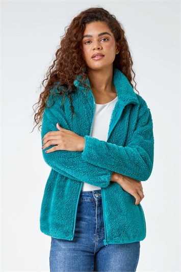 Green Soft Sherpa Fleece Jacket