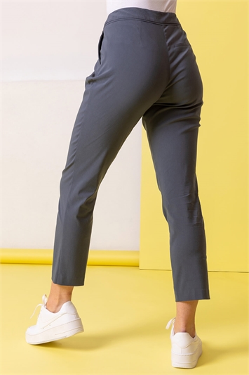 Grey Full Length Pocket Stretch Trousers, Image 2 of 4