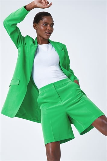 Green Tailored Bermuda Shorts