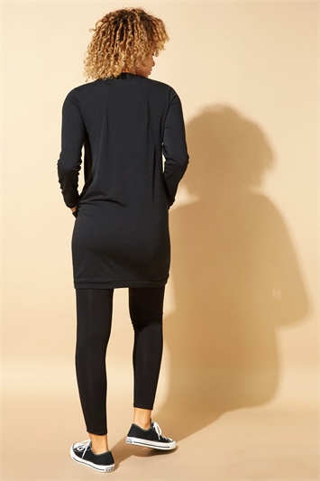 Front Pocket Long Sleeve Cocoon Dress