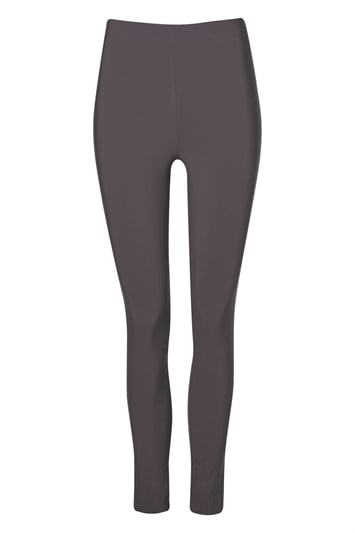 Dark Grey Full Length Stretch Trousers, Image 5 of 5