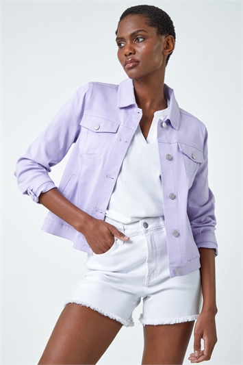 Purple Stretch Pocket Detail Jacket