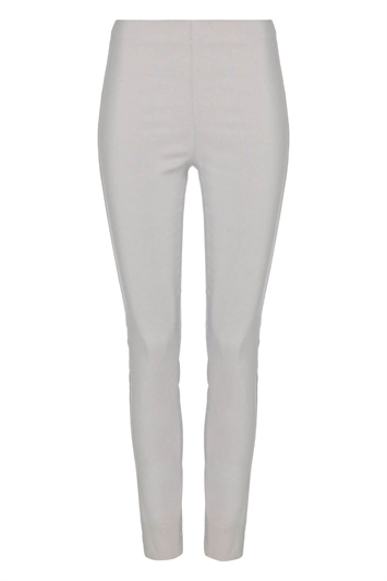 Light Grey Full Length Stretch Trousers, Image 3 of 3