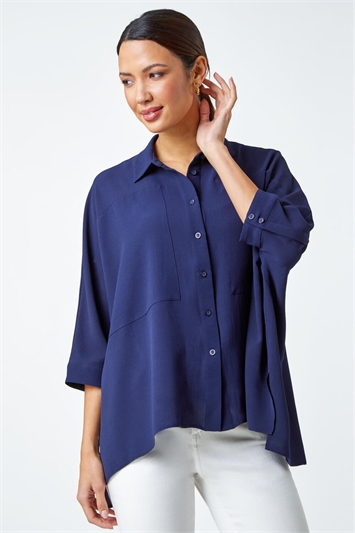 Blue Relaxed Smart Stretch Shirt